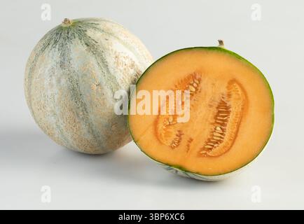 fresh melon isolated nature background with clipping path Stock Photo