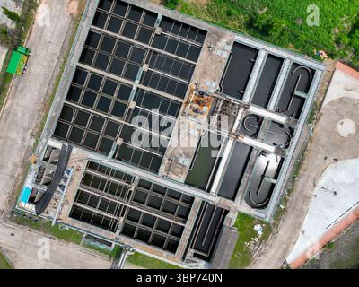 Advanced Municipal Water Purification And Treatment Facility Showcasing Engineering Innovation, Clean Water Management Technologies, And Environmental Stock Photo