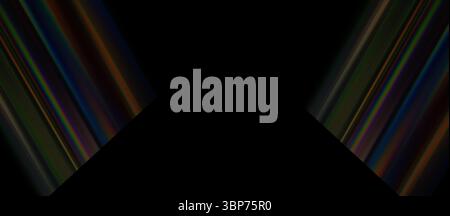 speed motion blur red yellow blue road black background and and lines glowing Stock Photo