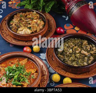 Appetizing national dish of Georgian cuisine Chacapouli from young lamb ...
