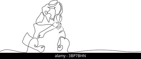 happiness man piggyback girlfriend dating joyful time line art. continuous line drawing couple day out vacation romantic love concept handdrawn minima Stock Vector