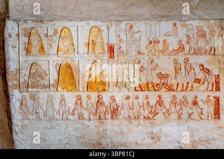 Tomb of Meryneith: the granaries of the Memphite Temple of Aten Stock Photo