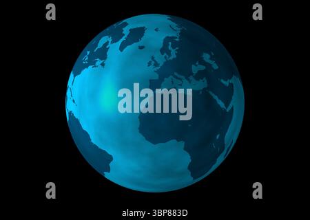Globe on black background Stock Photo