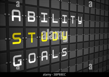 Study buzzwords on black mechanical board Stock Photo