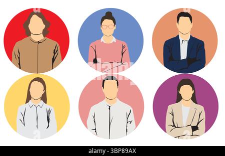 different occupational people profile collection Stock Vector