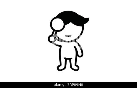 Search set of web icons in line style. Magnifying glass linear icon collection. Containing SEO, data analysis,  investigate, find and more. Stock Vector
