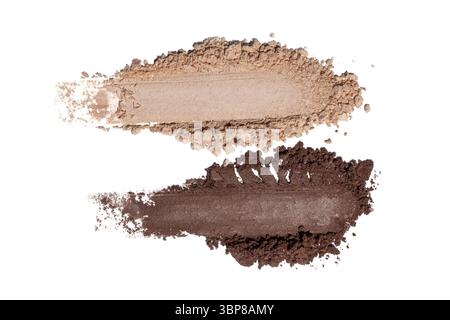Smear of crushed eye shadow or face powder isolated on white background Stock Photo