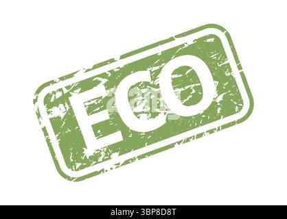 Grunge-style rectangular eco stamp with simple text, ideal for eco-friendly branding, packaging, or product labels Stock Vector