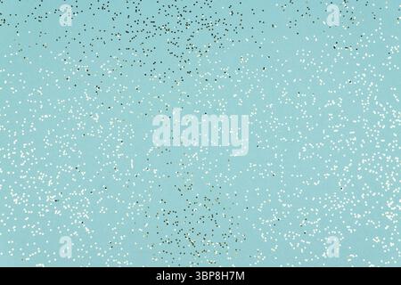 Blue Festive background texture with glittering silver confetti Stock Photo