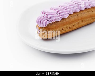 Food, Fresh tasty eclairs isoalted on white background Stock Photo