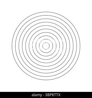 Polar grid concentric circles icon. Wheel of life or habits tracker. Circle diagram divided on equal segments. Blank polar graph paper. Vector Stock Vector