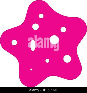 Pink Amoeba Blob Star Shape Organism Vector Icon Stock Vector