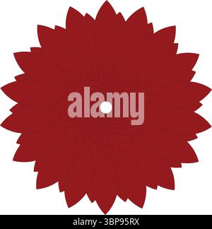 Dark Red Floral Petal Abstract Flower Swirl Vector Stock Vector