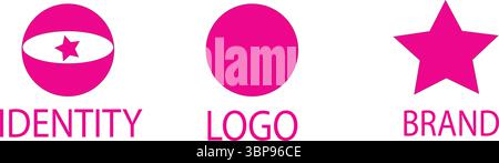 Pink Star Circle Brand Identity Logo Design Vector Stock Vector