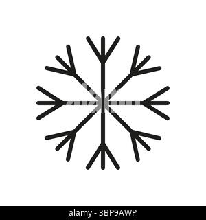 Snowflake outline icon graphic. New year pattern. Decorative element for Christmas designs, banners, cards. Simple template. Vector illustration.  Stock Vector