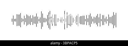 Equalizer symbol. Voice message template. Audio chat speech sound wave icon. Element for mobile messenger, podcast online radio interface, music Stock Vector
