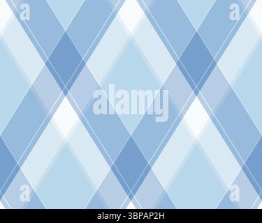 Serene blue and white diagonal plaid pattern. Perfect for backgrounds, textile designs, or web projects needing a calming, sophisticated aesthetic. Stock Vector