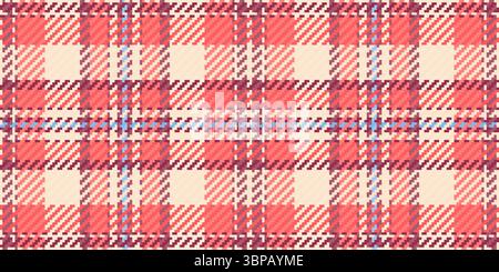 Vibrant coral and cream plaid pattern.  Perfect for textile design, fashion, websites, and branding. This seamless texture offers a cheerful, modern, Stock Vector