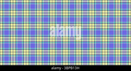 Realistic check vector plaid, infant texture fabric tartan. Lined pattern seamless textile background in indigo and lime colors palette. Stock Vector
