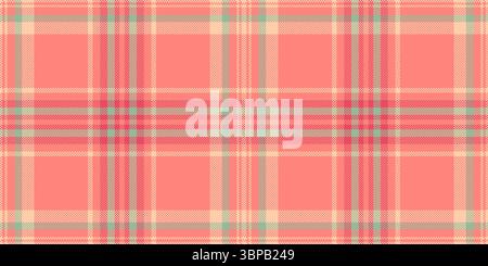 Soft coral and pastel plaid pattern.  Perfect for textile design, fashion, home decor, and website backgrounds. Stock Vector