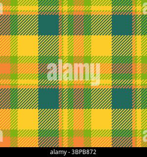Vibrant checkered seamless pattern with warm autumnal colors. Ideal for textile design, backgrounds, or adding a rustic, cozy feel to your projects. B Stock Vector