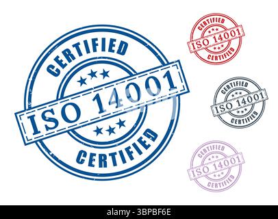 Sustainability Guarantee Vector Set, ISO 14001 Environmental Label Pack Stock Vector