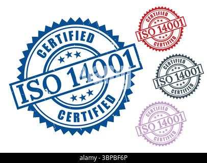 Environmental Compliance Badge Vector Set, ISO 14001 Approved Seals Stock Vector