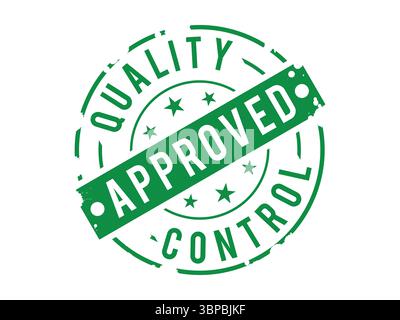 This approved green grunge stamp features a rustic vector style, perfect for adding an authentic, distressed illustration design to your projects. Ide Stock Vector