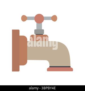 Metal water tap. Vector illustration Stock Vector