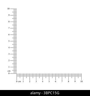 Vertical ruler scale with 10 centimeters markup. Measuring chart ...