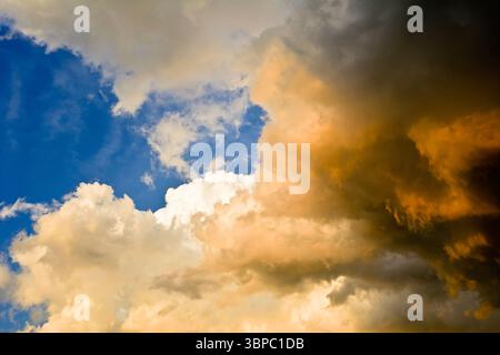 Dramatic sky with clouds before storm Stock Photo