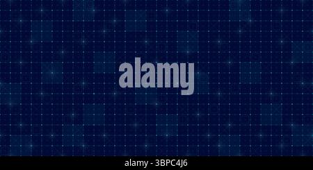 Futuristic HUD grid background with tech lines, radar patterns and digital mesh. Scifi interface with AI data, seamless blueprint elements and cyber U Stock Vector