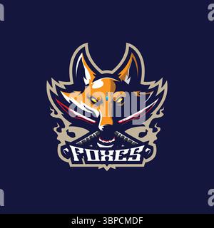 Fox mascot logo design vector with modern illustration concept style for badge, emblem and t shirt printing. Fox head illustration for sport and esport. Stock Vector