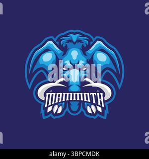 Mammoth mascot logo design vector with modern illustration concept style for badge, emblem and t shirt printing. Angry mammoth illustration for sport. Stock Vector