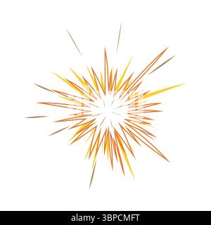 Orange explosion effect. Burst graphic element. Dynamic starburst shape. Vector illustration. Stock Vector