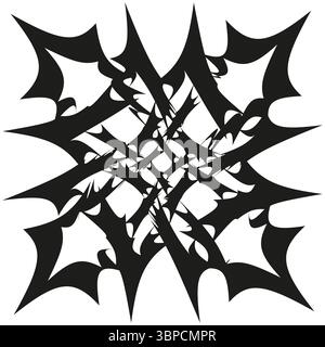 Clawed star icon. Jagged geometric burst. Fierce vector emblem. Bold angular design. Stock Vector