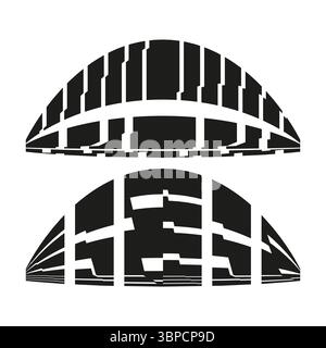 Halved dome icon. Segmented grid shape. Geometric arch Vector. Modern structure emblem. Stock Vector