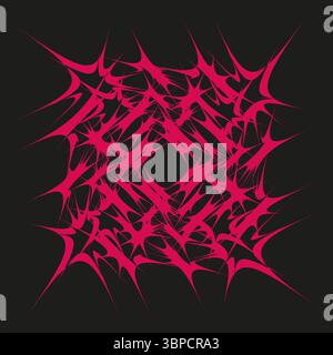 Magenta spike icon. Starburst claw pattern. Dynamic vector emblem. Bold night design. Stock Vector