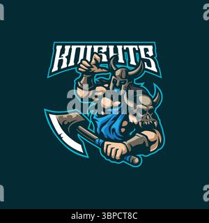 Knight mascot logo design vector with modern illustration concept style for badge, emblem and t shirt printing. Knight illustration for sport team. Stock Vector