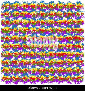Pixel mosaic pattern. Dense rainbow vector. Vibrant noise texture. Abstract color field. Stock Vector