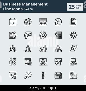 Business Management Line Icons (Vol.3) Stock Vector