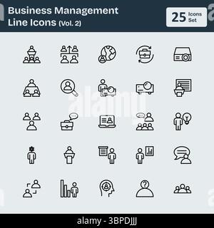 Business Management Line Icons (Vol.2) Stock Vector