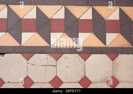Vintage tile in geometric patterns Stock Photo