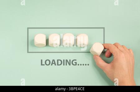 Progress bar loading, transformation, upgrade and improvement concept, process of change, upskill Stock Photo