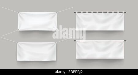 textile realistic sheets in set with shadows Stock Vector