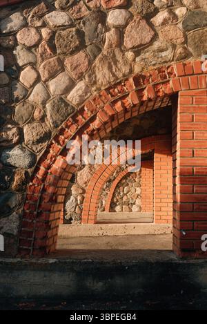 Old masonry wall made of large stones. High quality photo Stock Photo