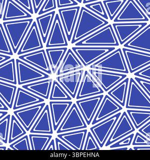 Minimalistic triangles background. Rounded solid shapes in frames. Large triangles size. Solid color style. Repeatable pattern. Modern vector tiles. Stock Vector