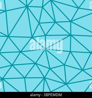 Abstract Mosaic Background. Cyan color. Medium triangles size. Regular lines weight. Repeatable pattern. Seamless tileable vector illustration. Stock Vector