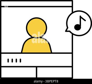 Monitored intercom, Crime Prevention and Home Security Icons, Vector Illustration Stock Vector