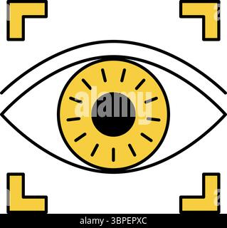 Iris authentication, Crime Prevention and Home Security Icons, Vector Illustration Stock Vector